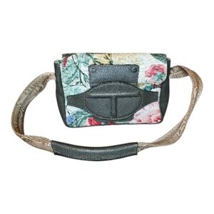 A. Testoni Floral Tapestry Leather Shoulder Bag